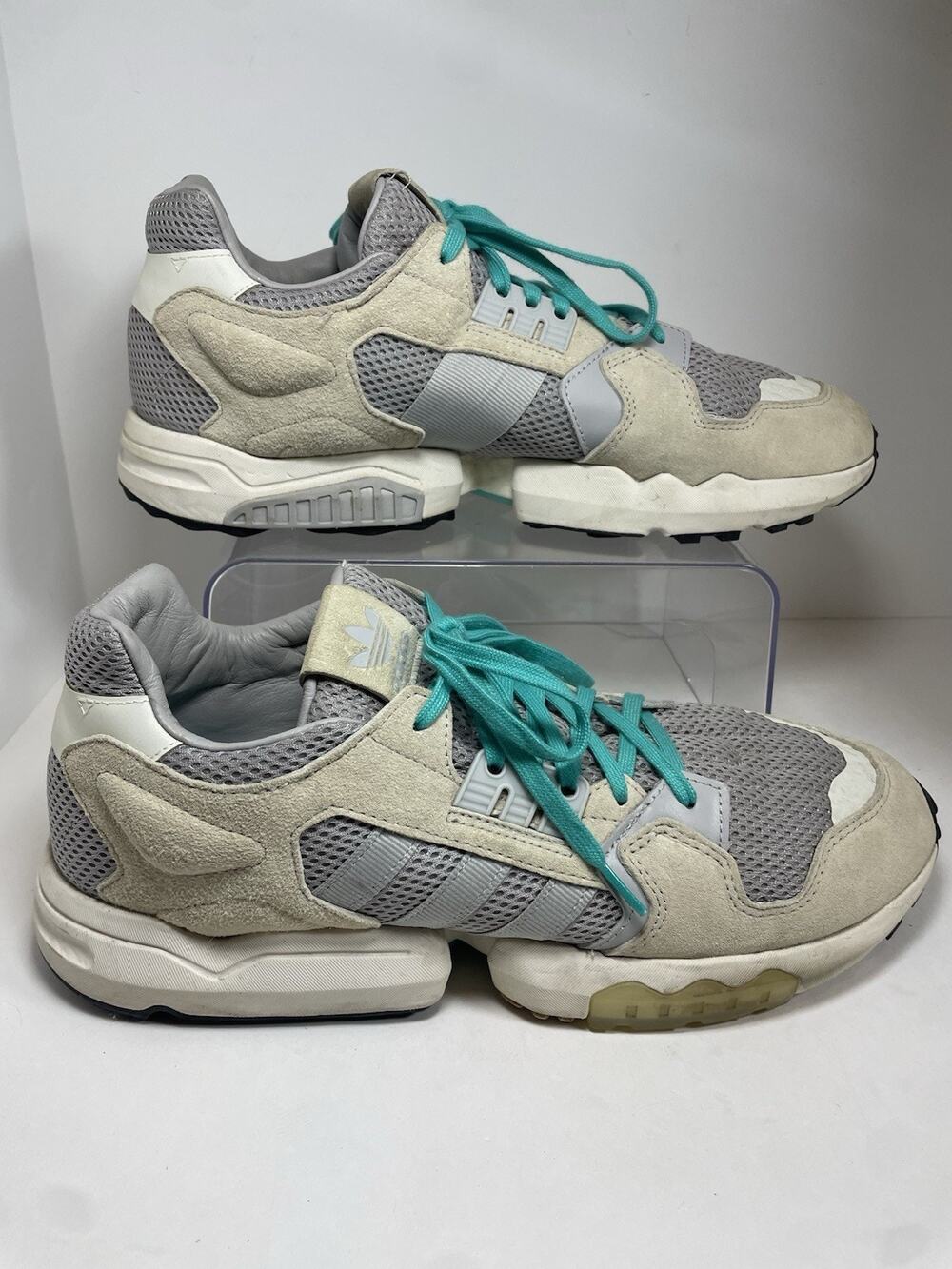 Adidas ZX Torsion Grey Two Suede with Mesh Grey Suede White Men's 14 Sneakers